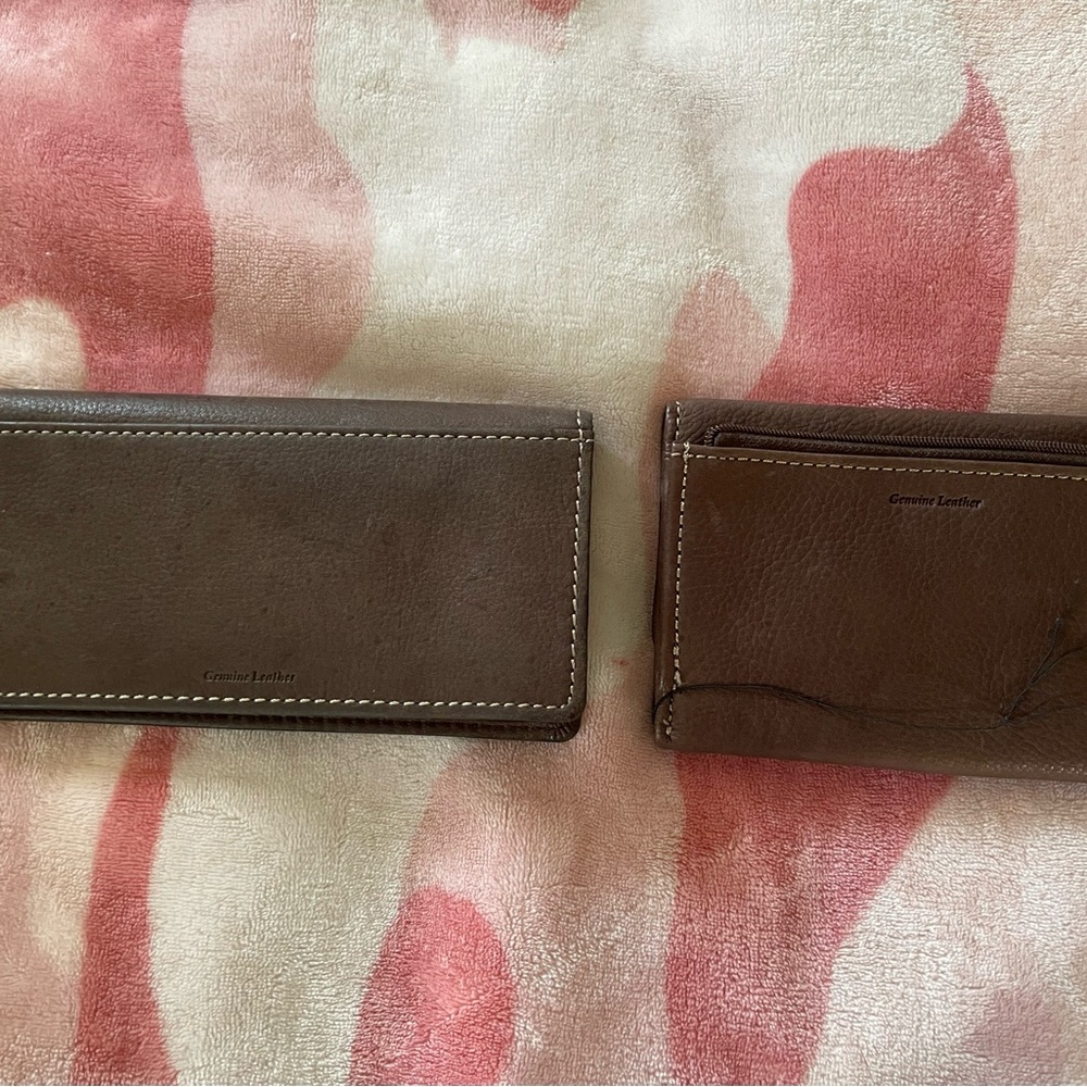 Fossil Popstitch Espresso NWT Wallet & Preowned Checkbook Wallet - Picture 6 of 16